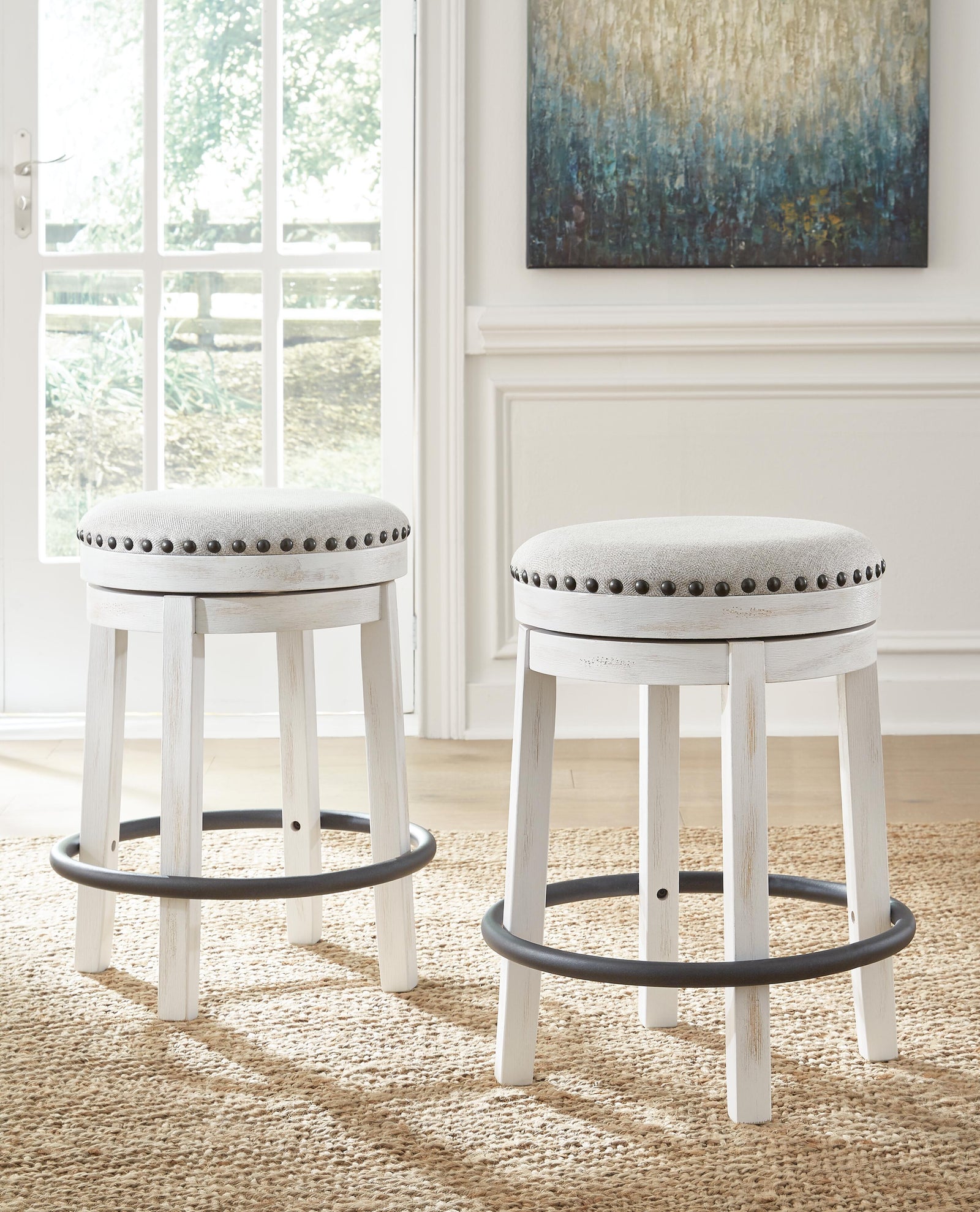 Valebeck Counter Height Stool - White (2)