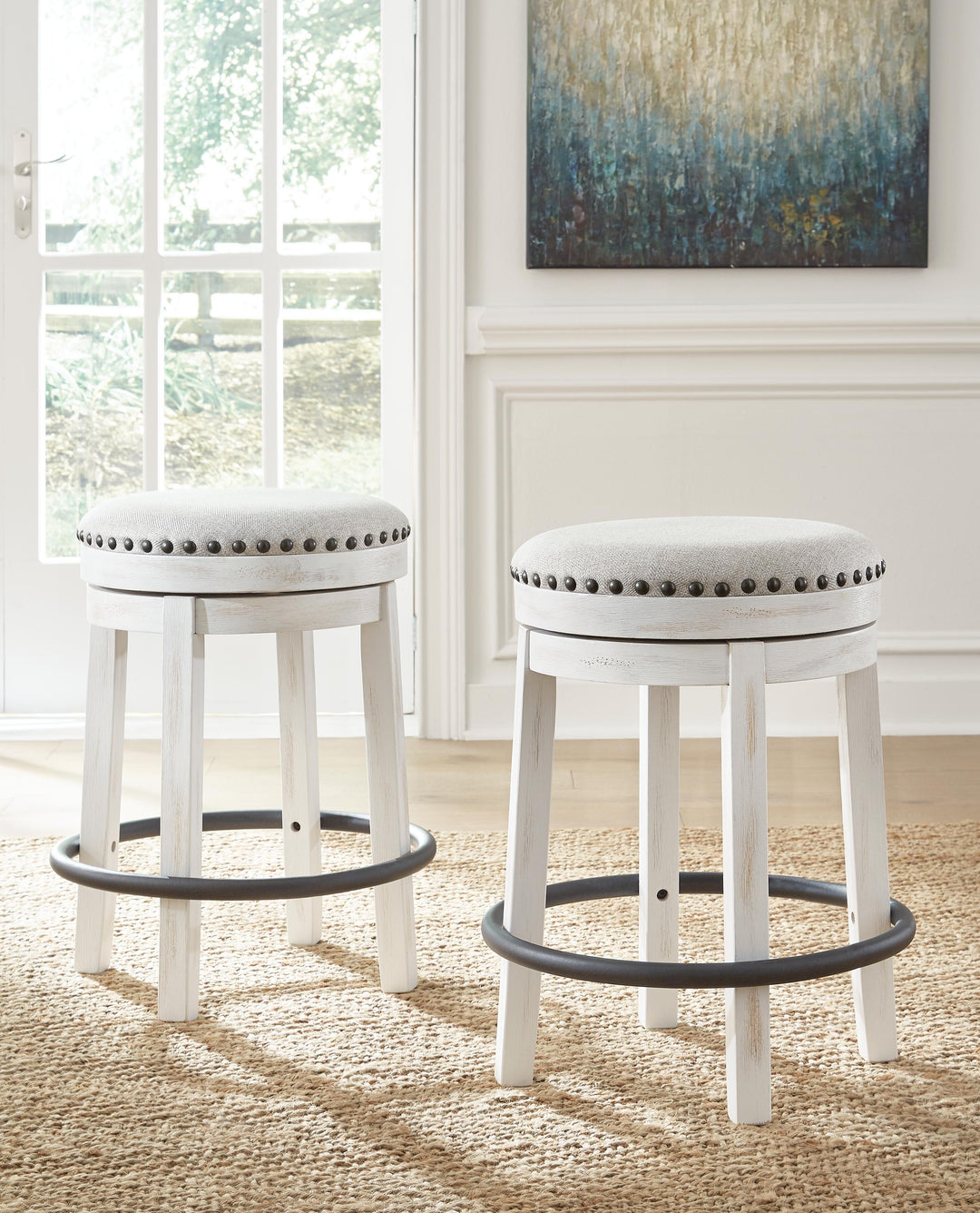 Valebeck Counter Height Stool - White (2)