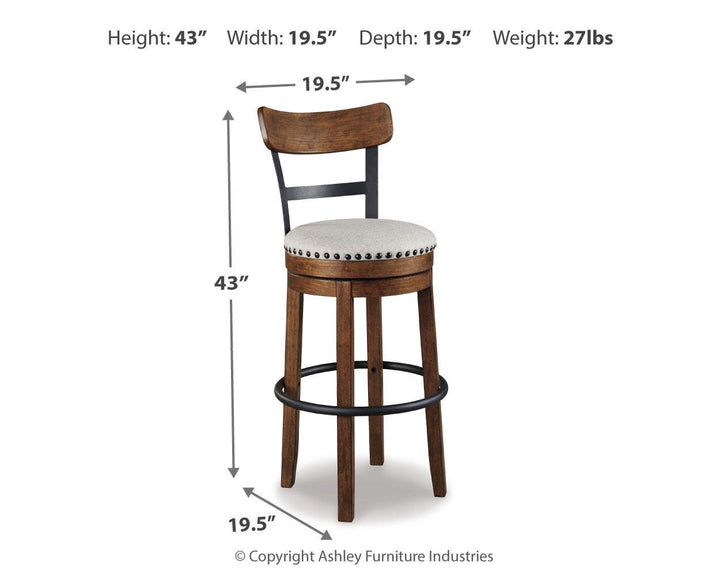 Valebeck Bar Height Bar Stool - Dark Brown (4)