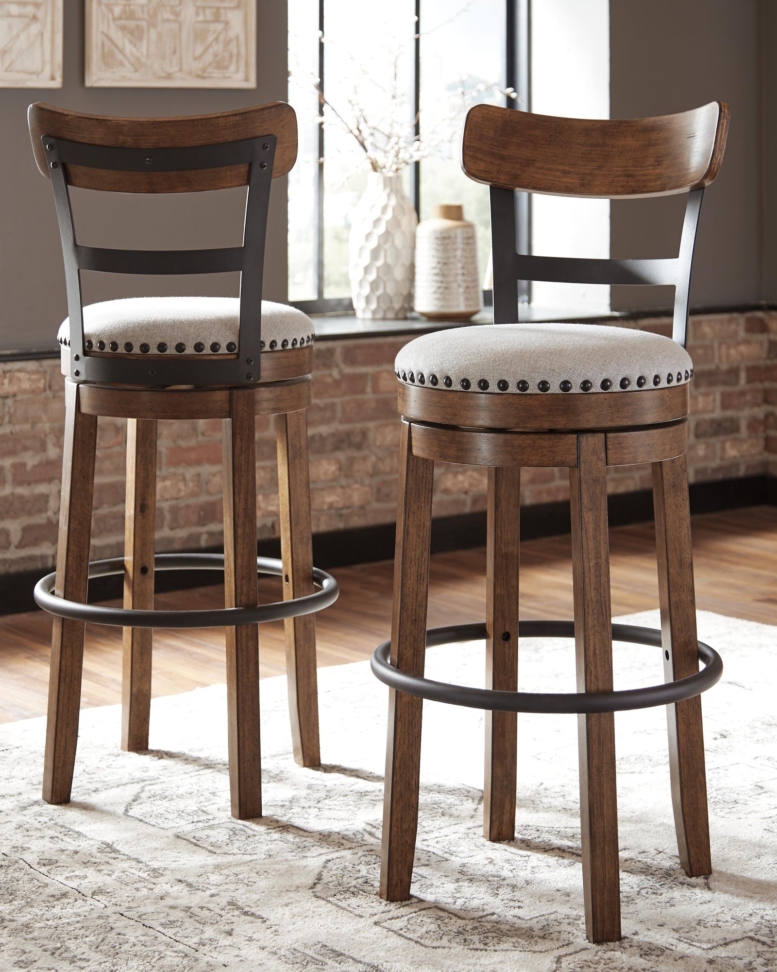 Valebeck Bar Height Bar Stool - Dark Brown (2)