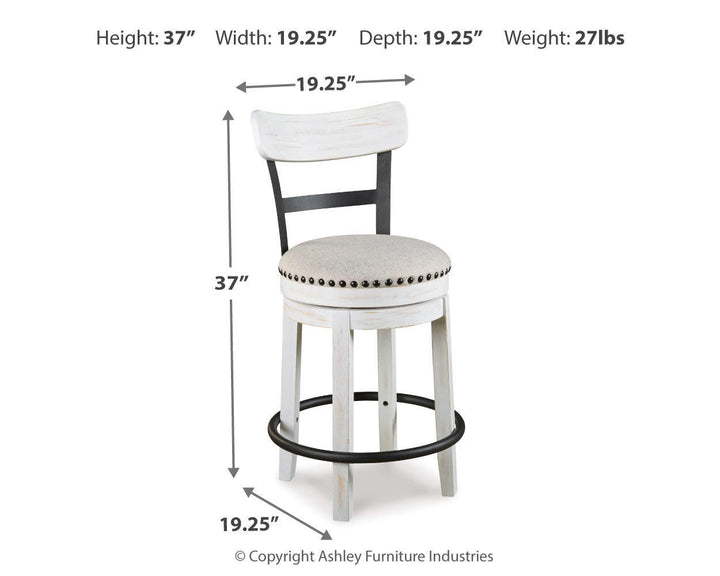 Valebeck Counter Height Bar Stool - White (4)