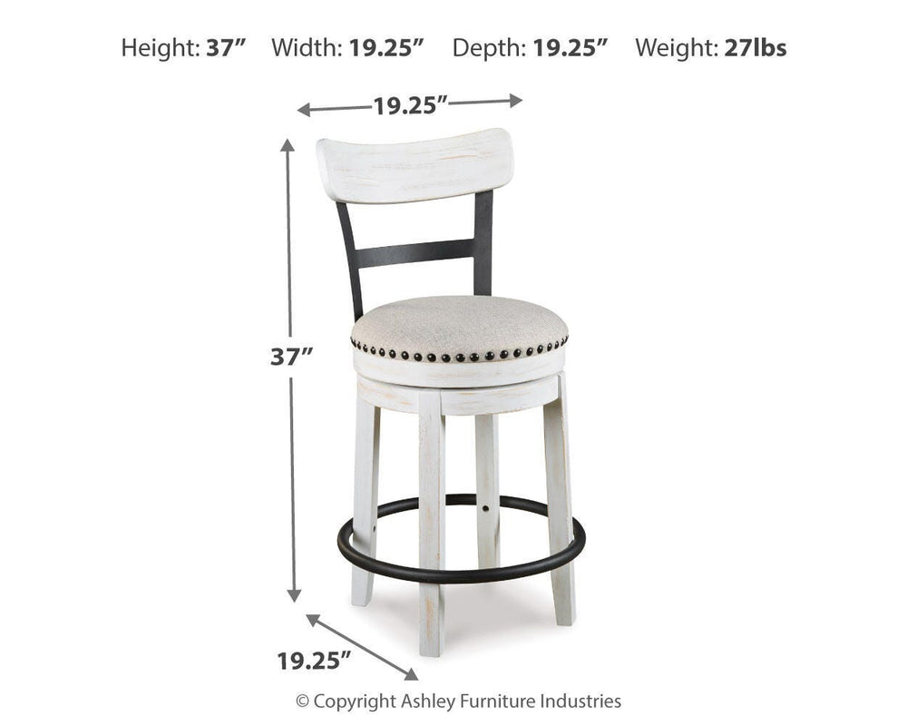 Valebeck Counter Height Bar Stool - White (4)