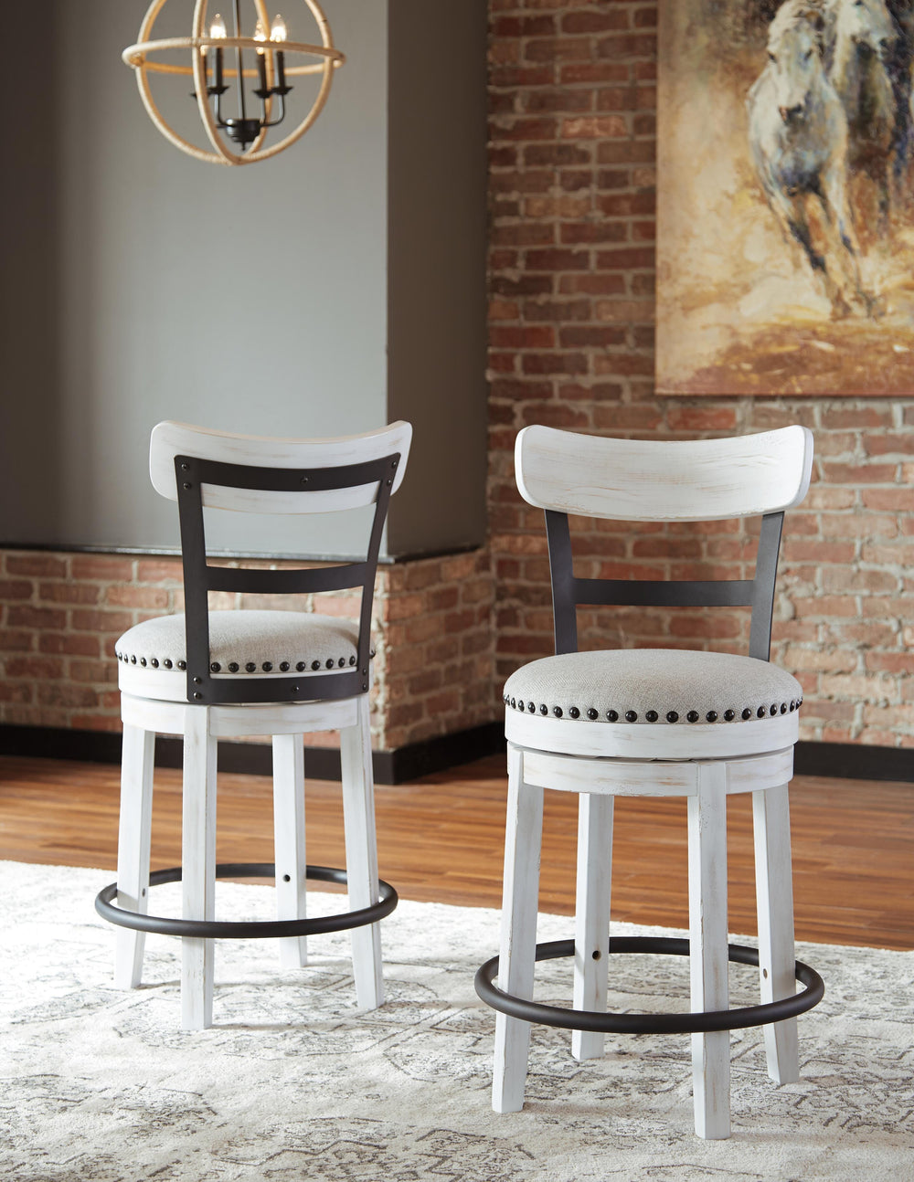 Valebeck Counter Height Barstool (Set of 2) - Multi (2)