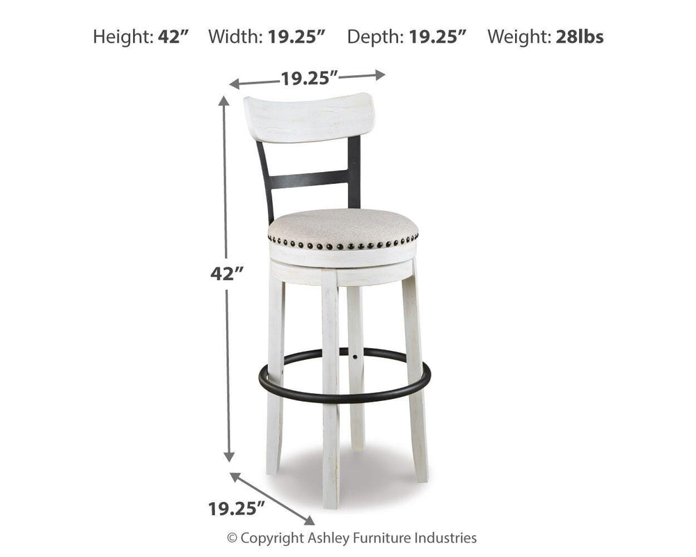 Valebeck Bar Height Bar Stool - White (4)