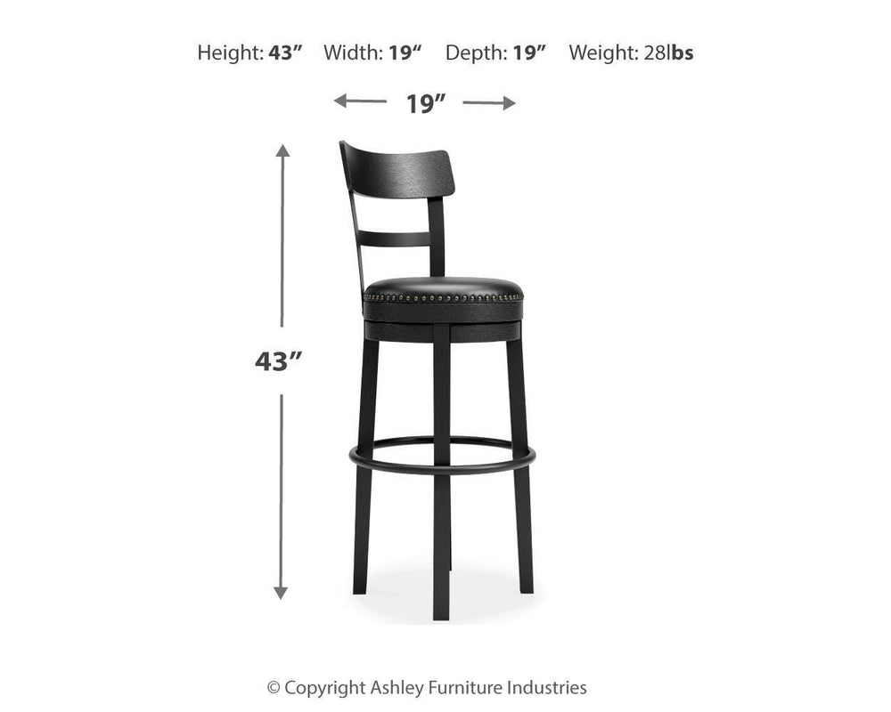 Valebeck Bar Height Bar Stool - Black (4)