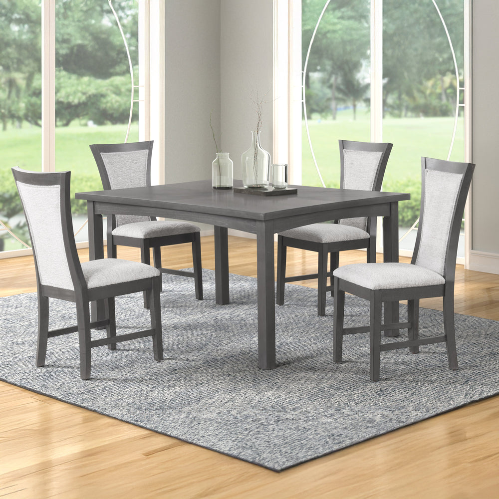 Flair  60" Dining Table & 4 Chairs (5 Pc Set)-Gray