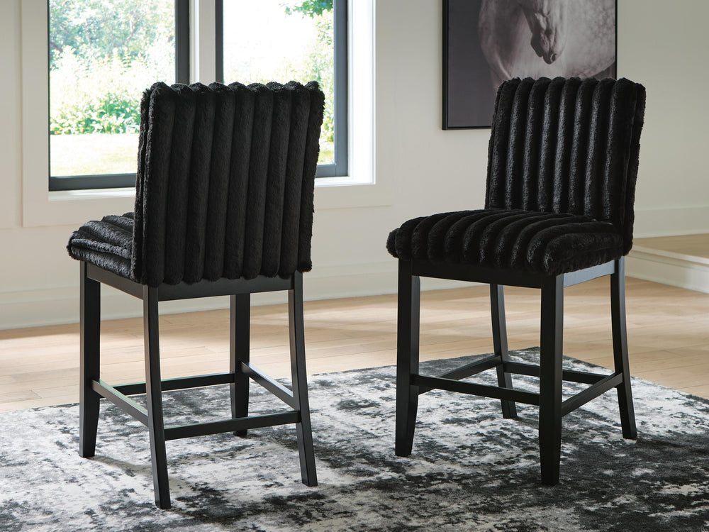 Mervannie Counter Height Barstool - Black (2)