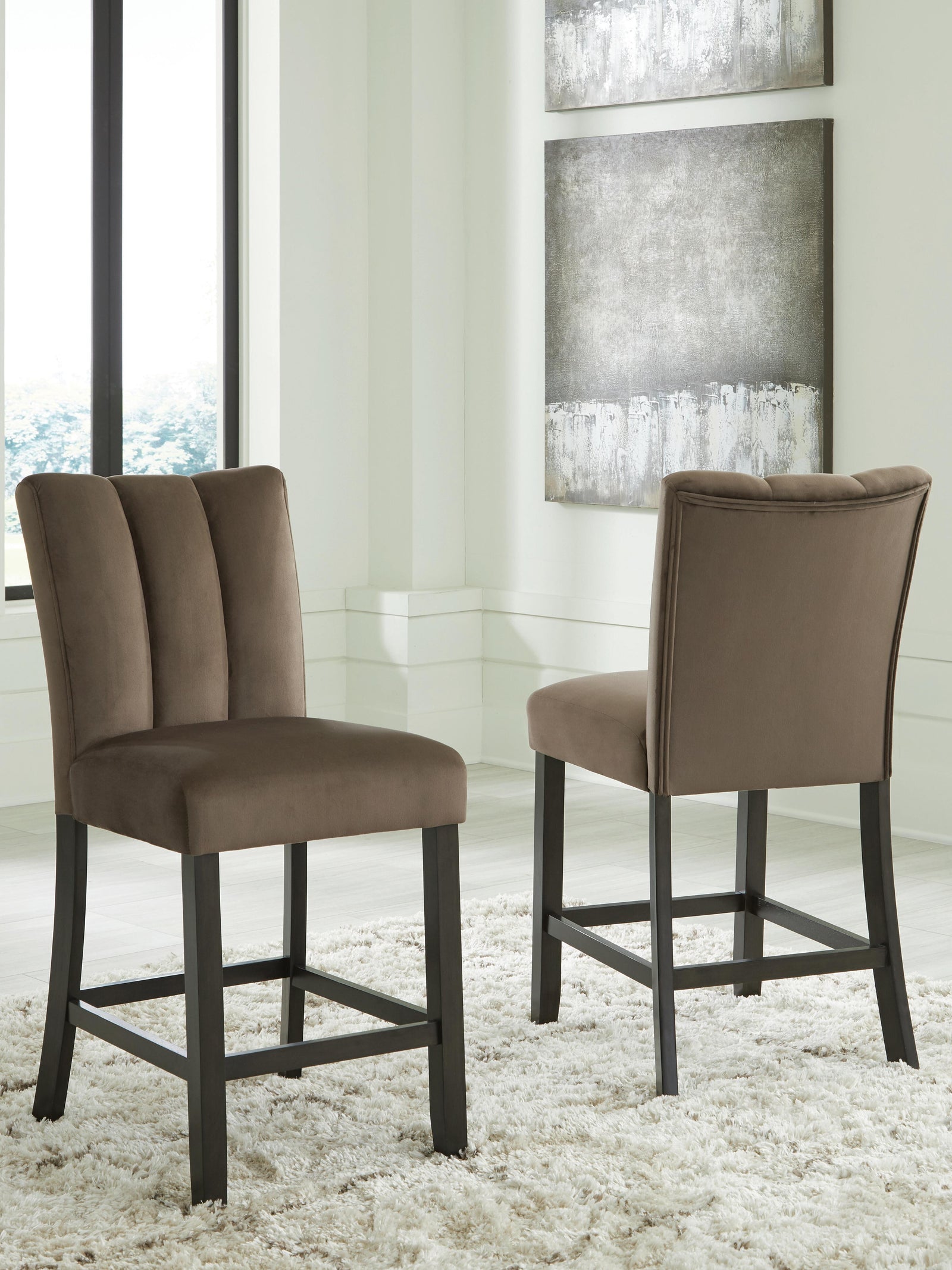 Jeshina Counter Height Barstool - Dark Brown (2)
