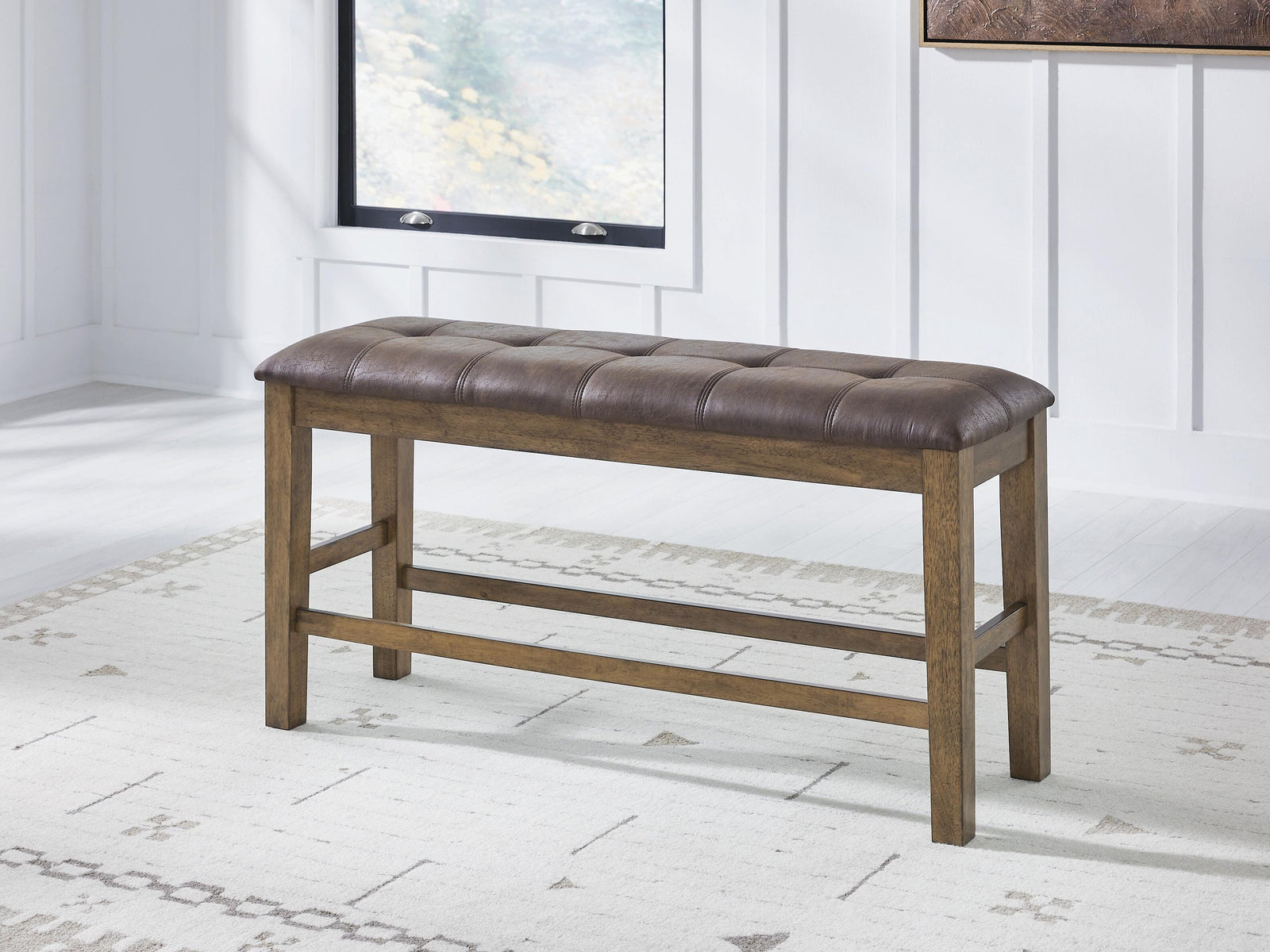 Urbinforte Counter Height Dining Bench - Light Brown (2)
