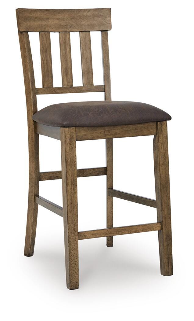 Urbinforte Counter Height Barstool - Light Brown (3)