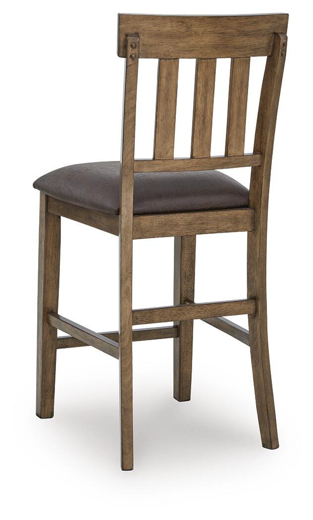 Urbinforte Counter Height Barstool - Light Brown (6)