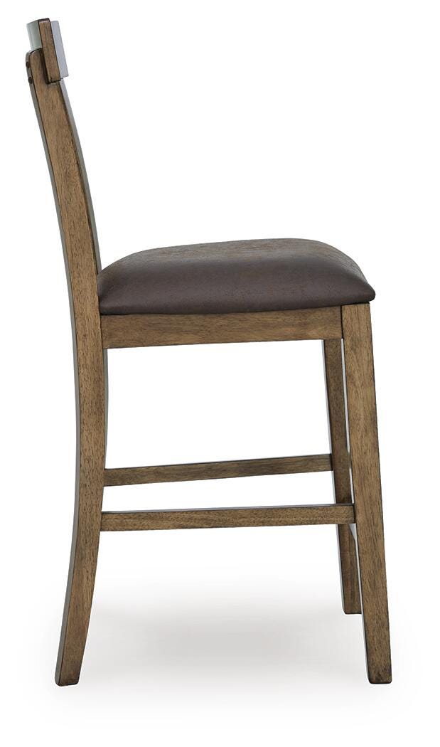 Urbinforte Counter Height Barstool - Light Brown (5)