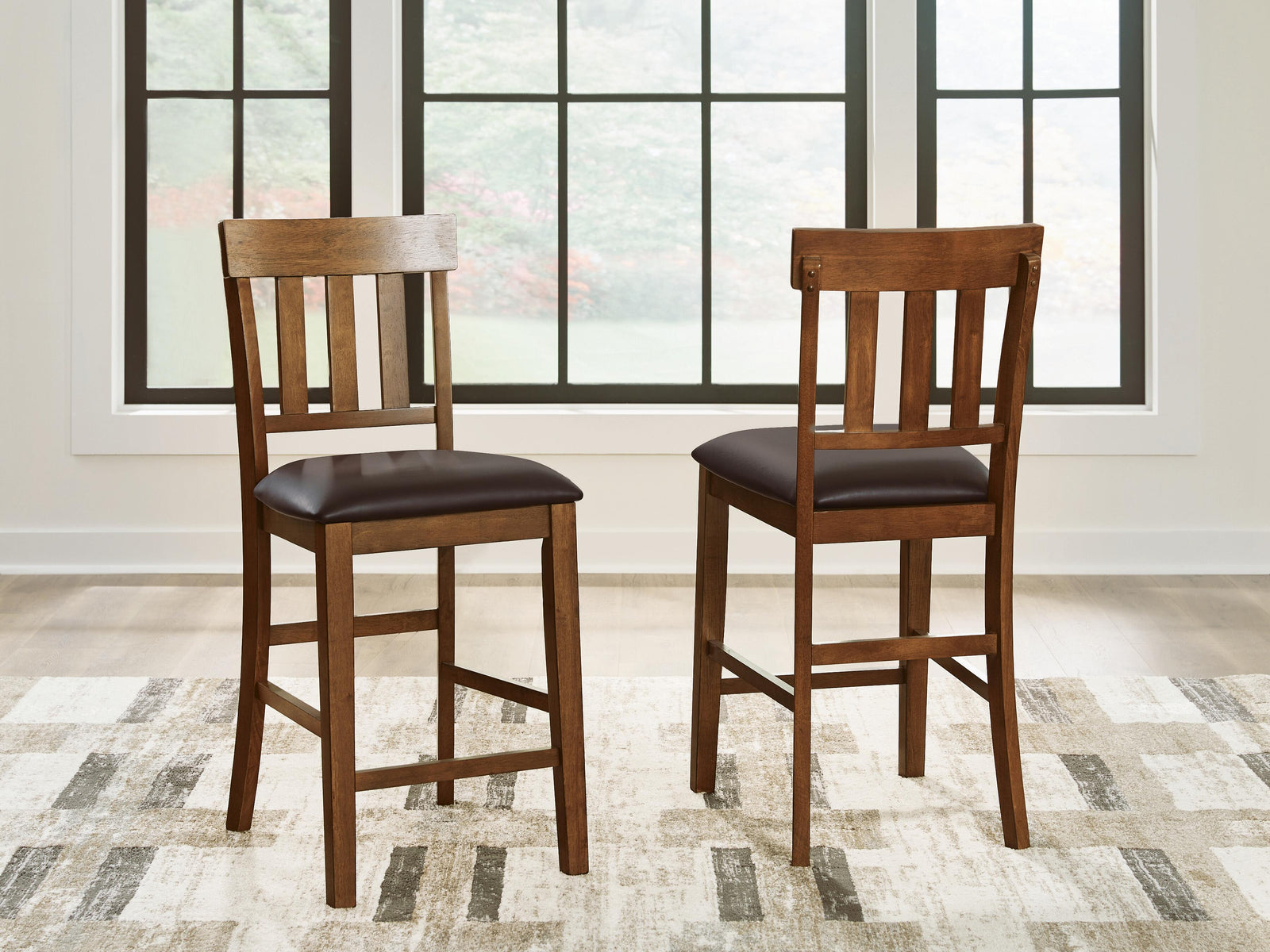 Ralene Counter Height Bar Stool - Light Brown (2)