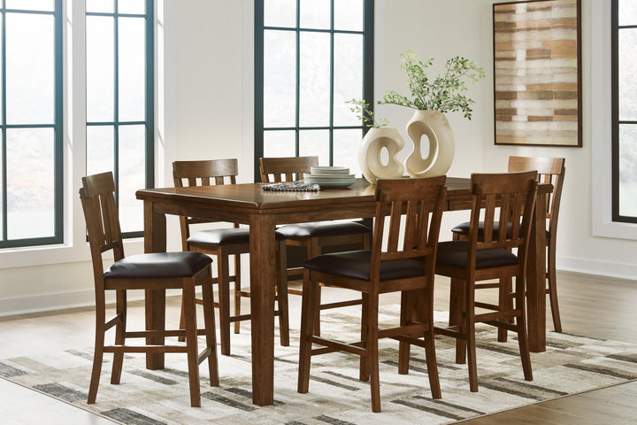 Ralene Counter Hight Dining Table and 6 Barstools (2)