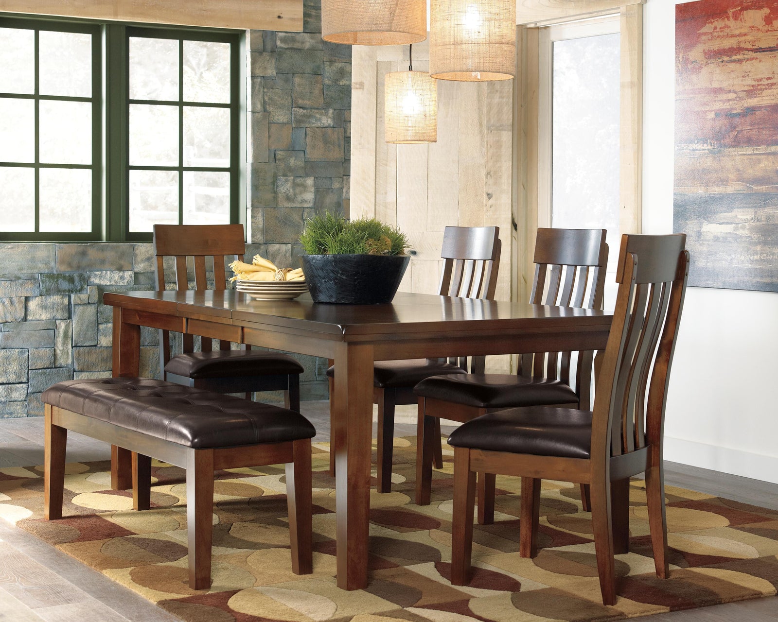 Ralene Dining Bench - Light Brown (4)