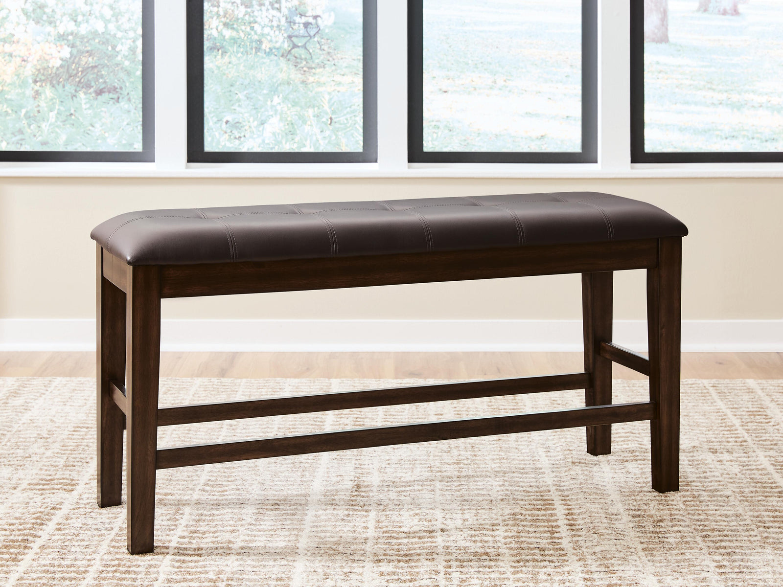 Haddigan Counter Height Dining Bench - Dark Brown (2)