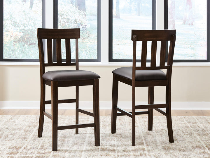 Haddigan Counter Height Bar Stool - Dark Brown (2)