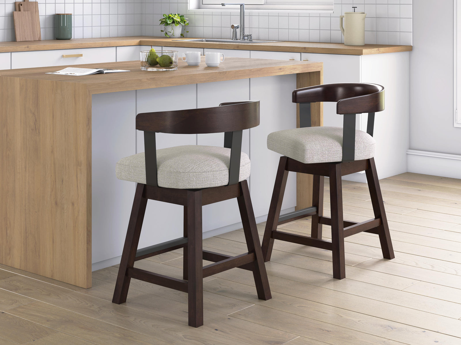 Haddigan Counter Height Barstool - Dark Brown (2)