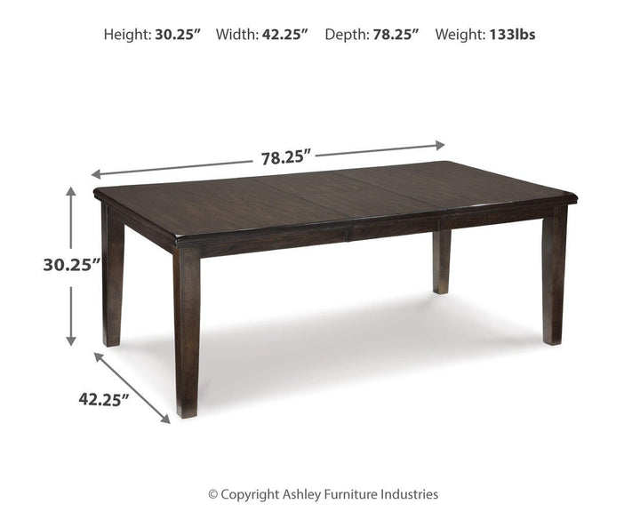 Haddigan Dining Extension Table - Dark Brown (4)