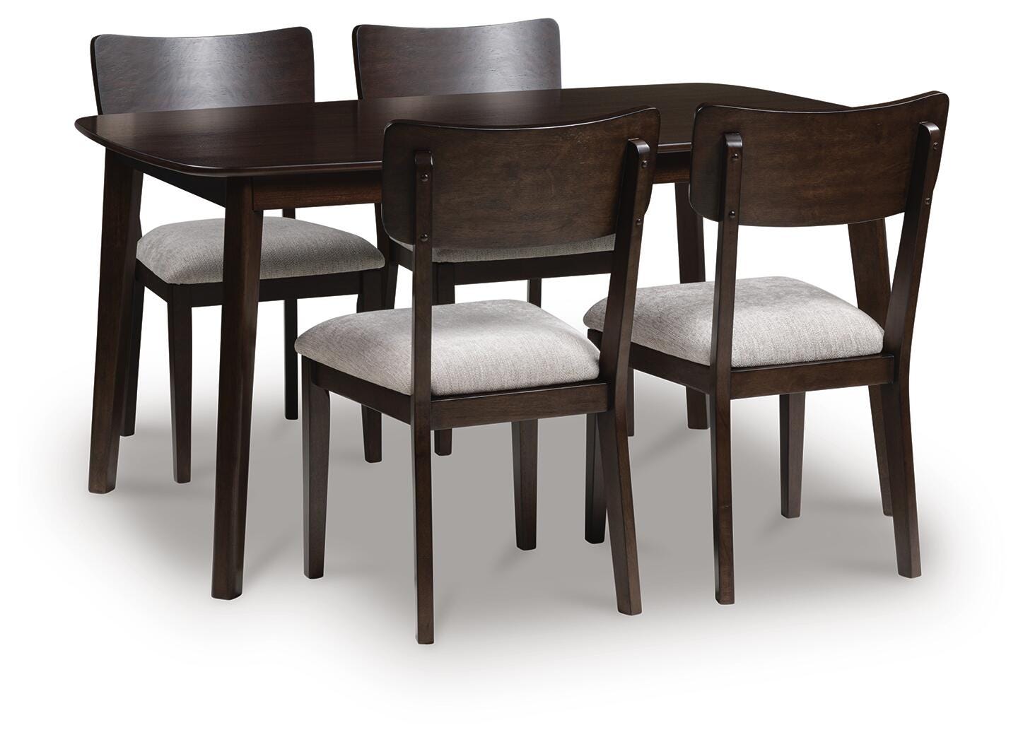 Mallenette Dining Table and 4 Chairs (Set of 5) - Dark Brown (1)