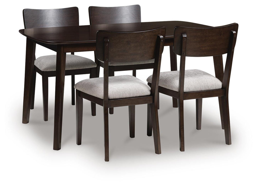 Mallenette Dining Table and 4 Chairs (Set of 5) - Dark Brown (1)