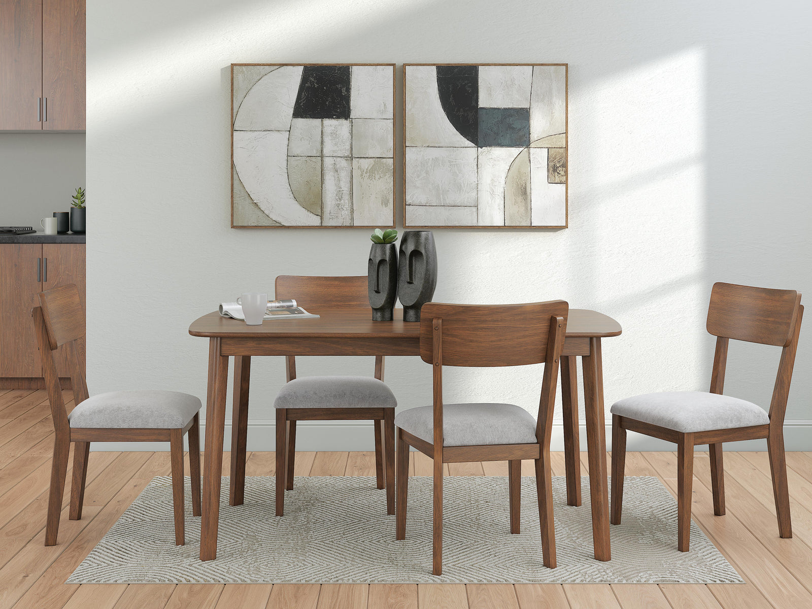 Tameride Dining Table and 4 Chairs (Set of 5) - Dark Brown (2)