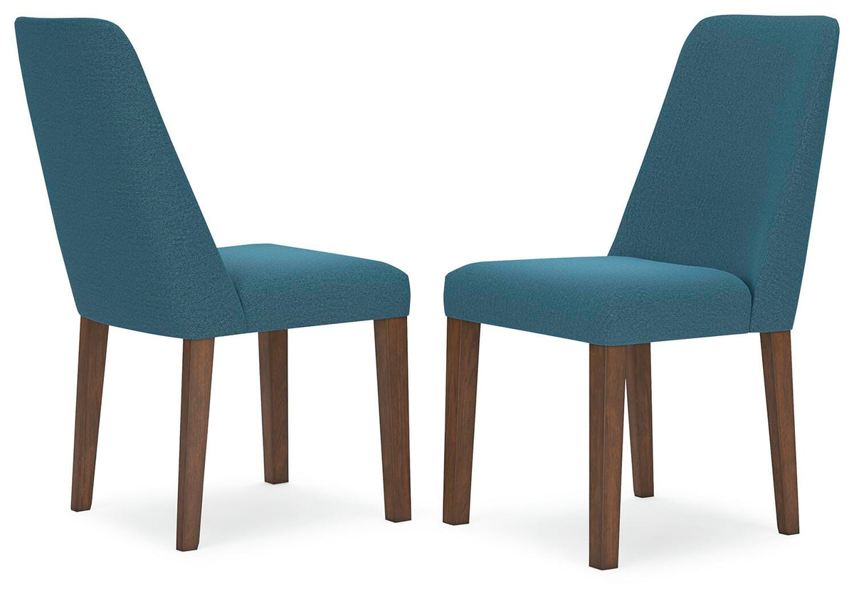 Lyncott Dining Chair (Set of 2) - Blue/Brown (1)