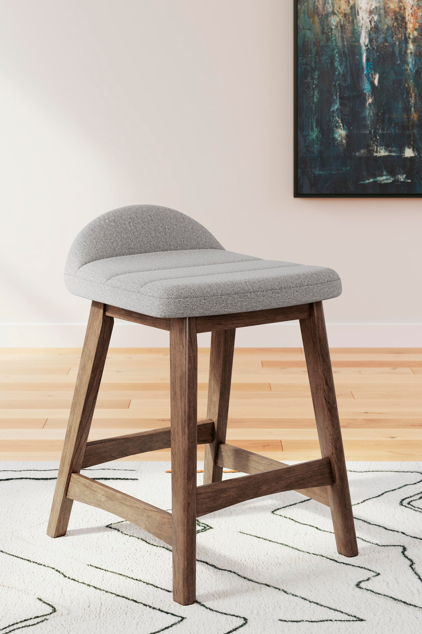 Lyncott Counter Height Bar Stool - Pearl Silver (2)