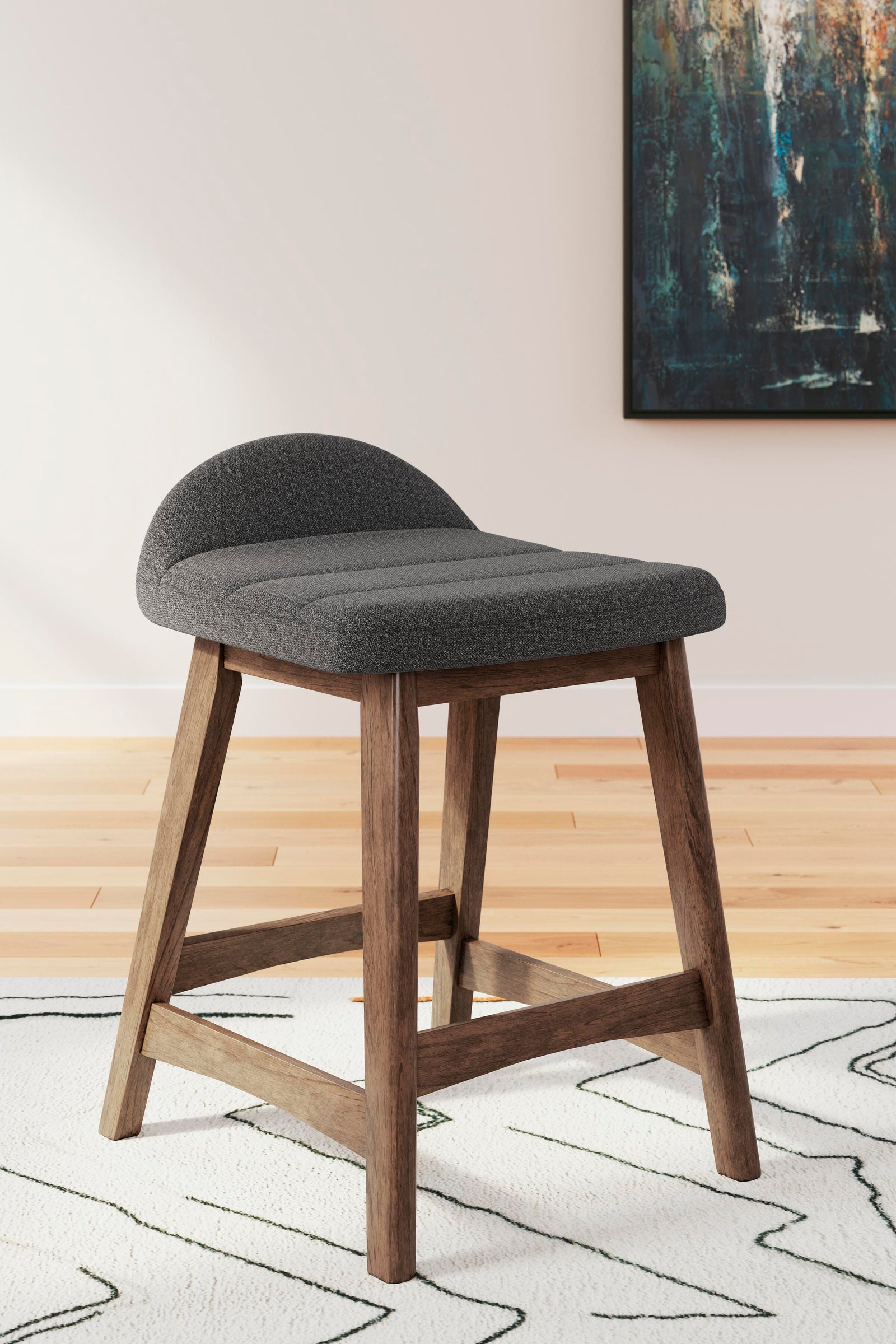 Lyncott Counter Height Bar Stool - Dark Gray (2)