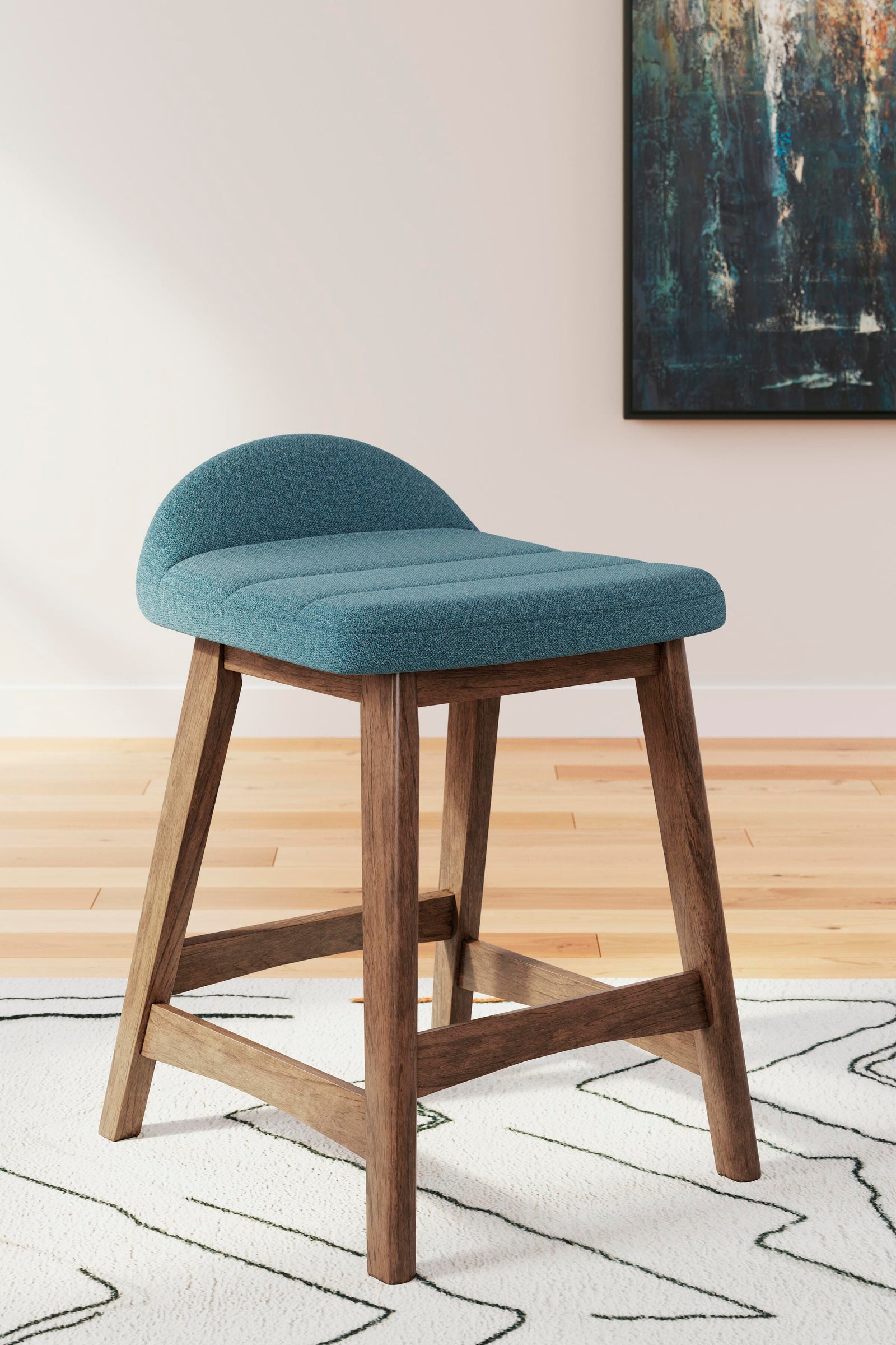 Lyncott Counter Height Bar Stool - Blue (2)