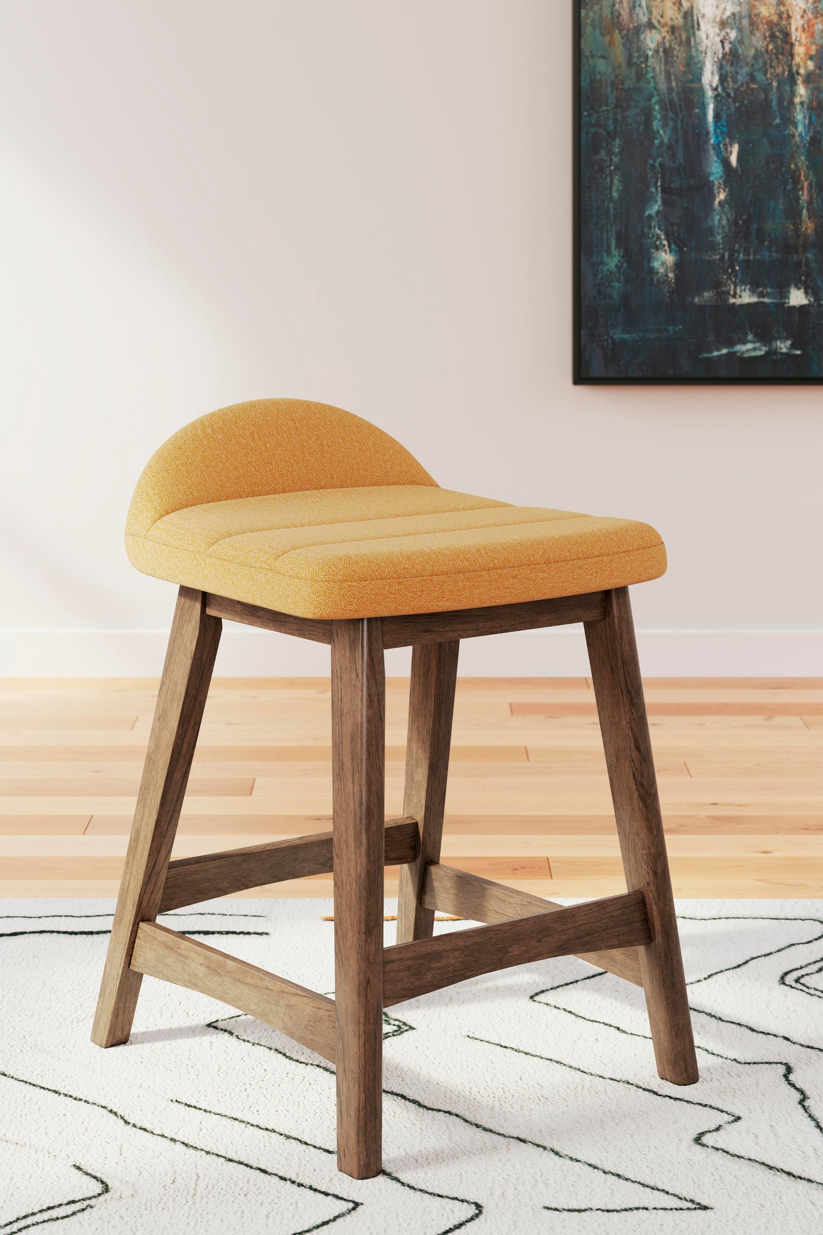 Lyncott Counter Height Bar Stool - Yellow (2)