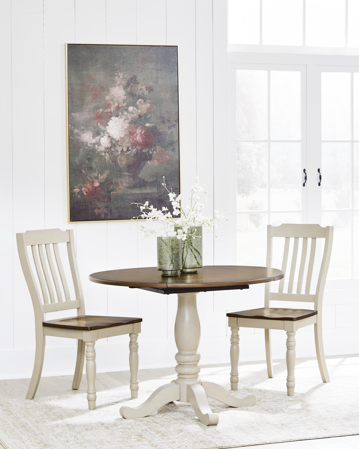 Wirloni Dining Chair - Antique White/Brown (2)