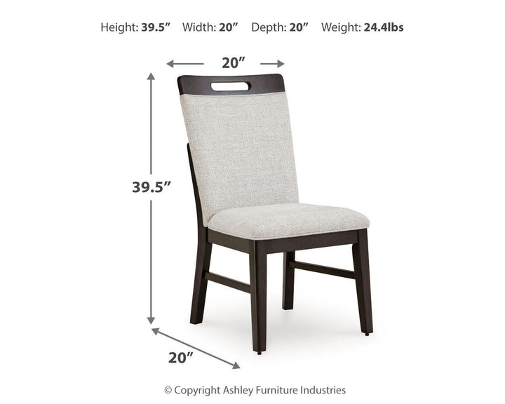 Neymorton Dining Table and 10 Chairs - Dark Grayish Brown (10)