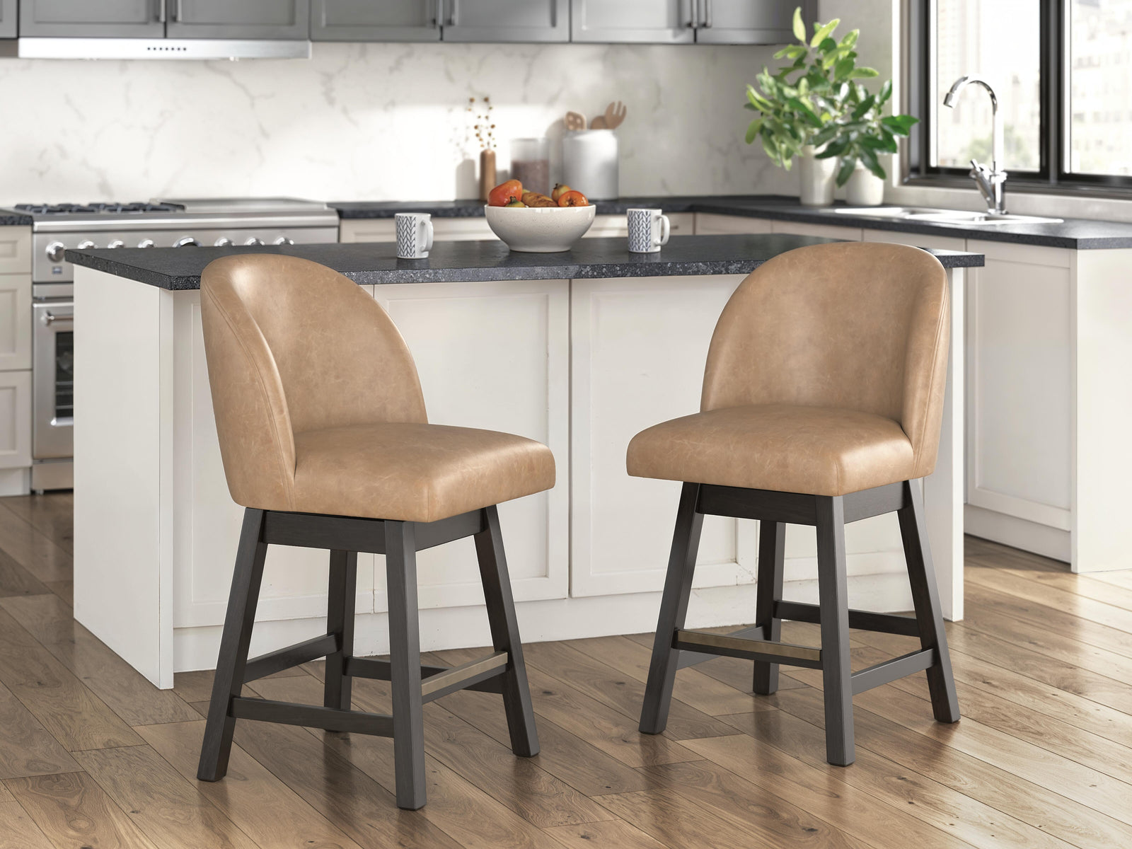 Neymorton Counter Height Barstool - Light Brown (2)