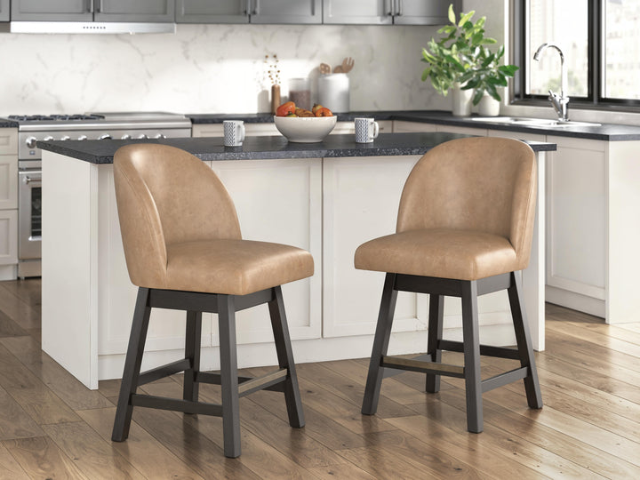 Neymorton Counter Height Barstool - Light Brown (2)