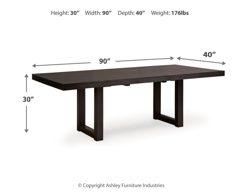 Neymorton Dining Table and 10 Chairs - Dark Grayish Brown (11)