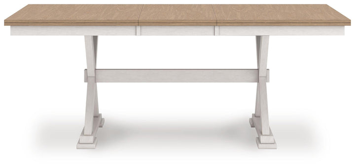 Purlaney Dining Butterfly Extension Table - White (6)