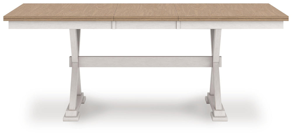 Purlaney Dining Butterfly Extension Table - White (6)