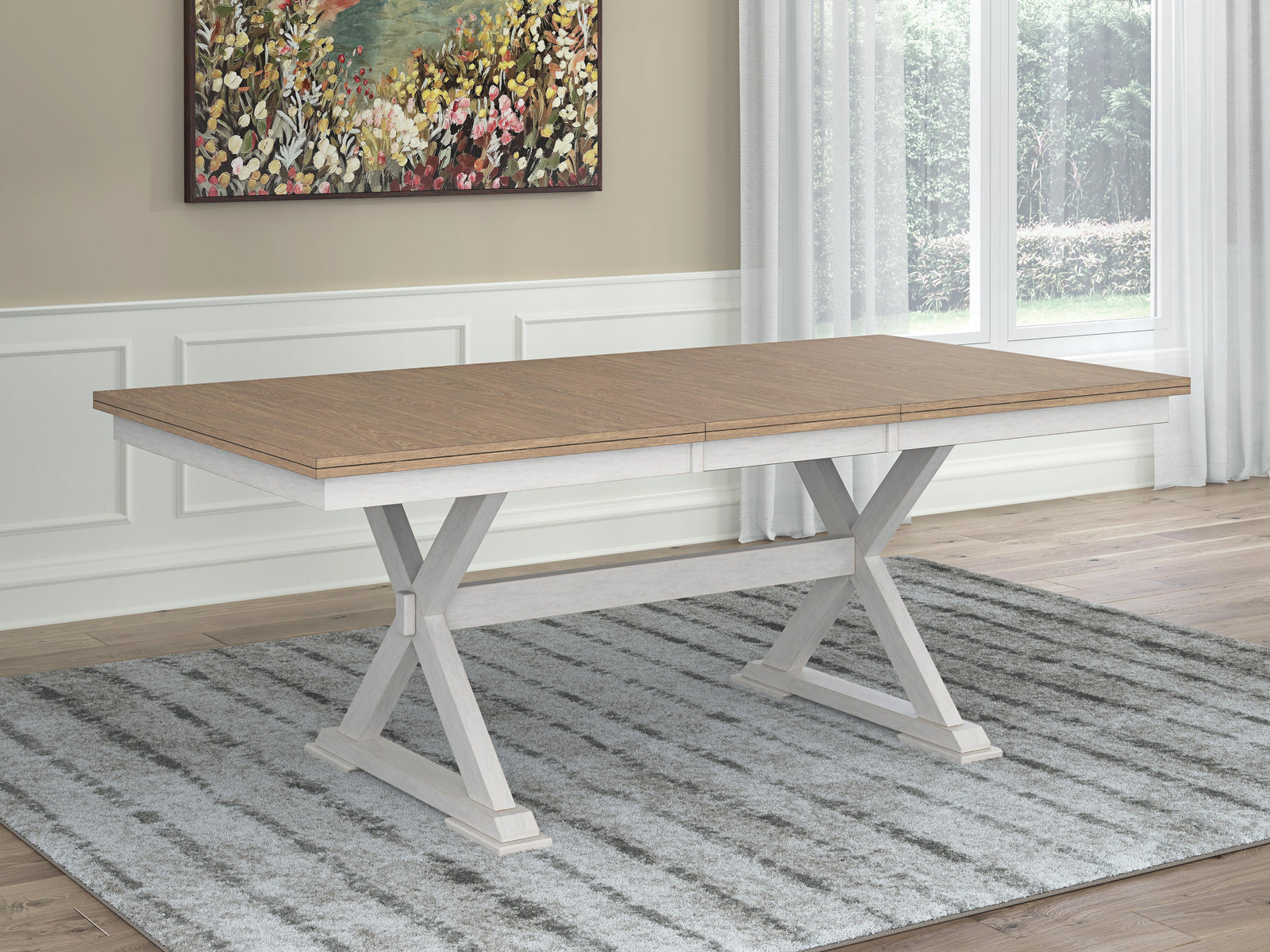 Purlaney Dining Butterfly Extension Table - White (2)
