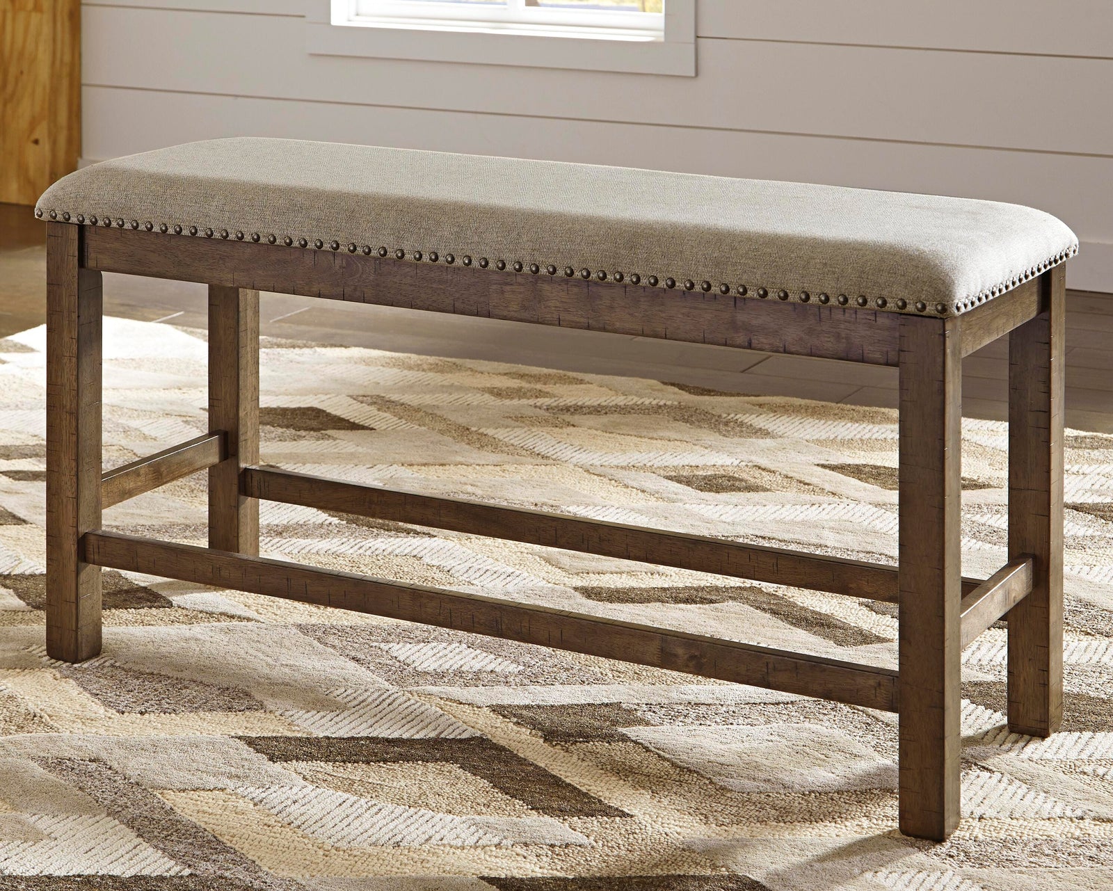 Moriville Counter Height Dining Bench - Beige (2)