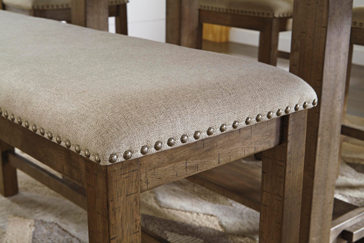 Moriville Counter Height Dining Bench - Beige (3)