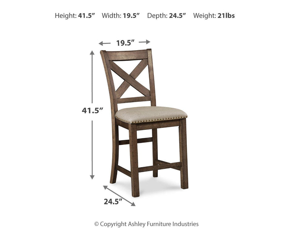 Moriville Counter Height Bar Stool - Beige (5)