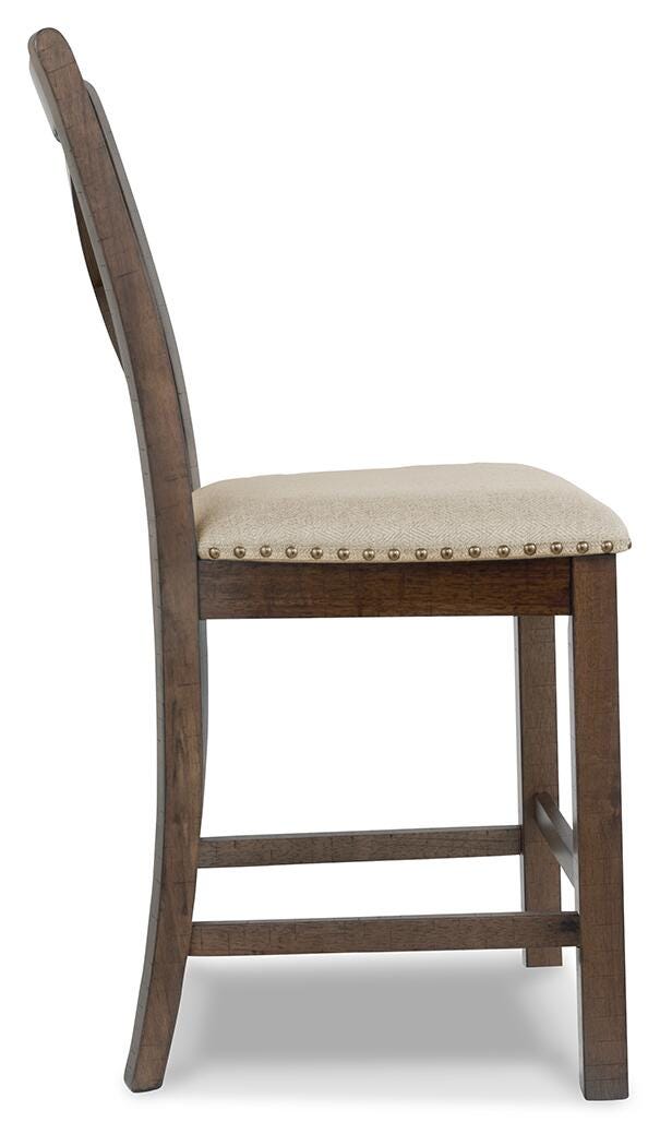 Moriville Counter Height Dining Table and 6 Barstools - Beige (6)