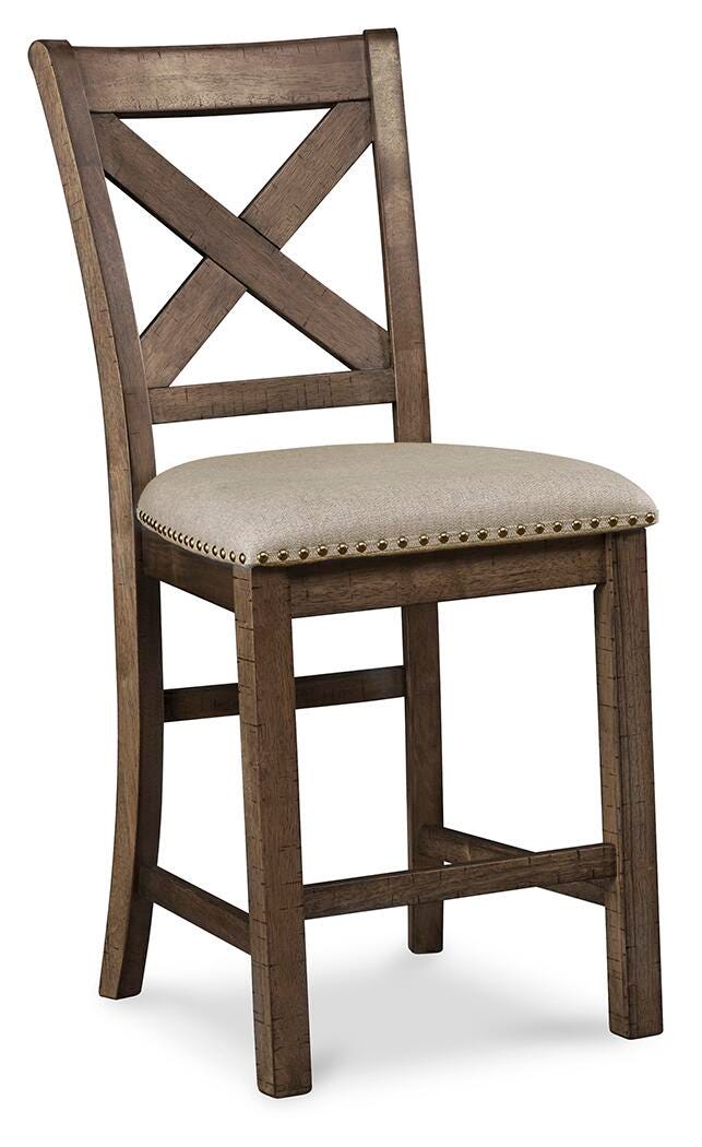 Moriville Counter Height Dining Table and 4 Barstools - Grayish Brown (3)