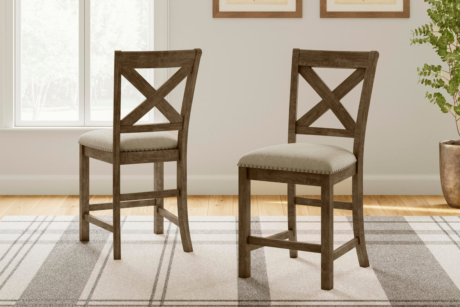Moriville Counter Height Bar Stool - Beige (2)