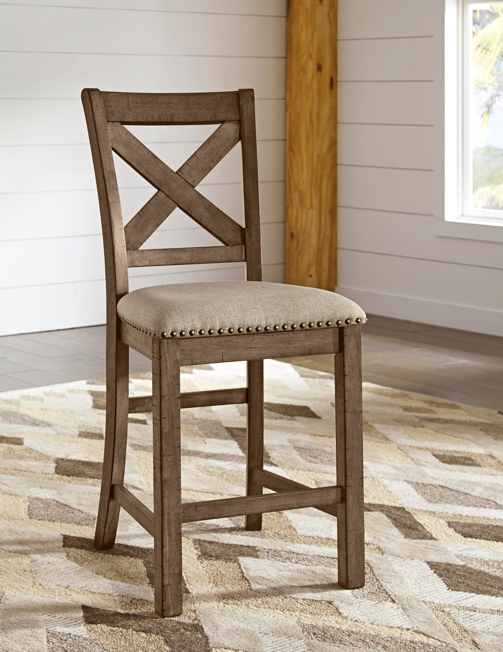 Moriville Counter Height Bar Stool - Beige (4)