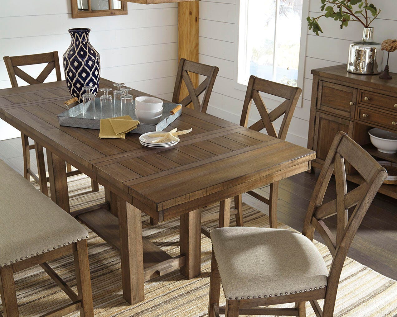 Moriville Counter Height Dining Extension Table - Dark Gray (2)