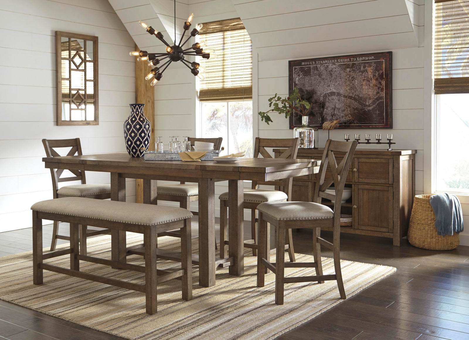 Moriville Counter Height Dining Extension Table - Dark Gray (5)