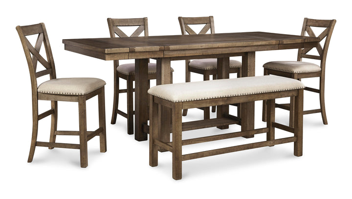 Moriville Counter Height Dining Extension Table - Dark Gray (4)