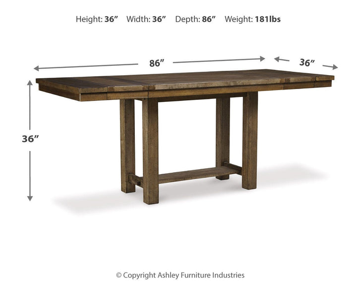 Moriville Counter Height Dining Table and 6 Barstools - Beige (8)